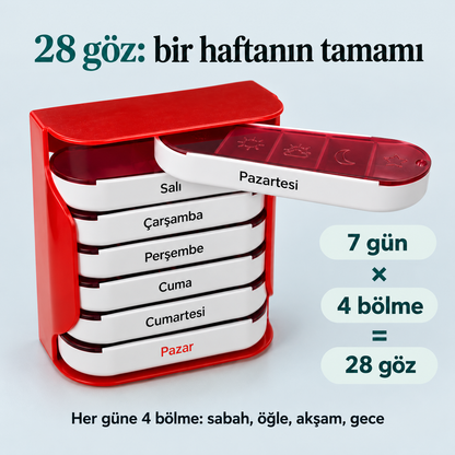 ilaç hap saklama kutusu haftalık