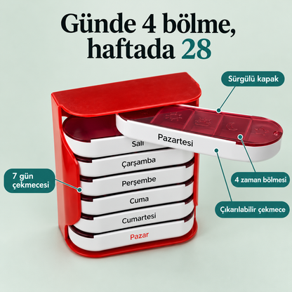 ilaç hap saklama kutusu haftalık